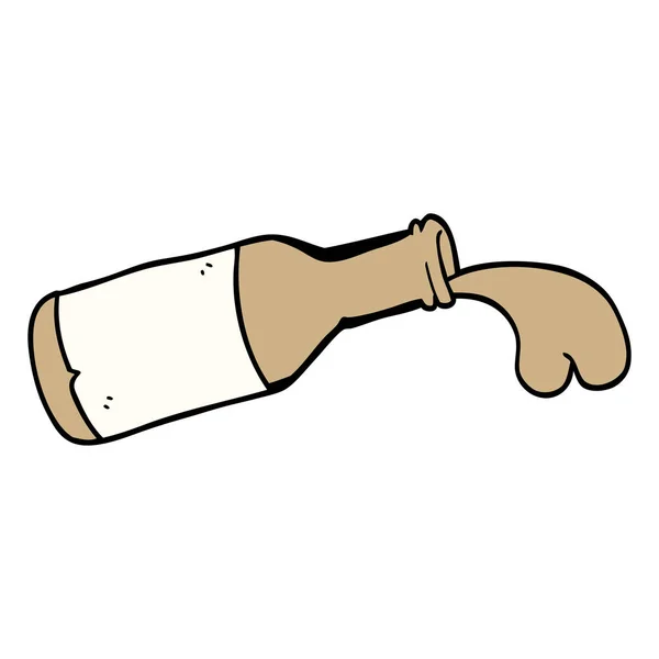 Cartoon Doodle Flasche Schokoladenmilch — Stockvektor