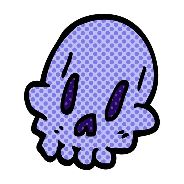 Cartoon Doodle Spooky Raar Schedel — Stockvector