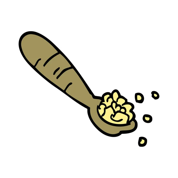 Cartoon Doodle Cucchiaio Purè Patate — Vettoriale Stock