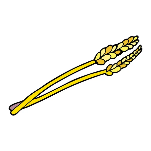 Vector Gradient Illustration Cartoon Dried Wheat — Stock Vector