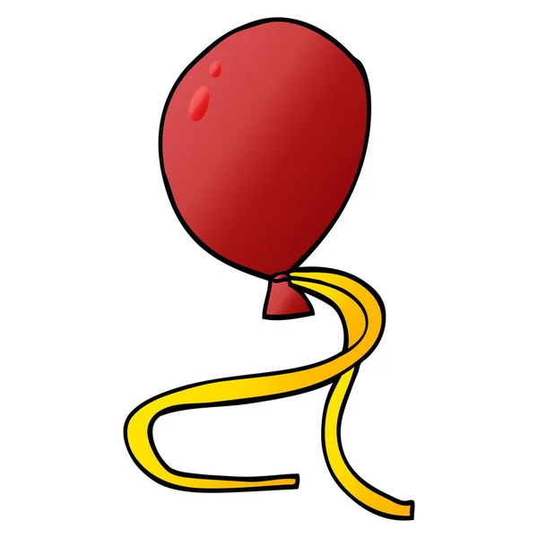 Desenho Animado Doodle Balão Vermelho — Vetor de Stock