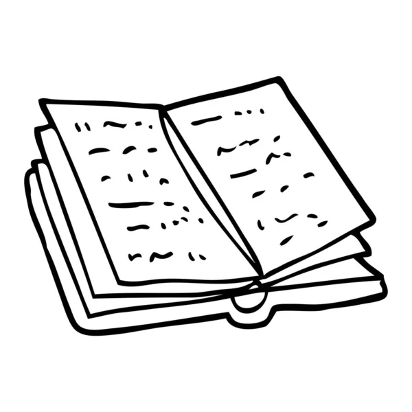 Línea Dibujo Dibujos Animados Libro Lectura — Archivo Imágenes Vectoriales