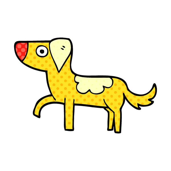 Dibujos Animados Garabato Pie Perro — Vector de stock