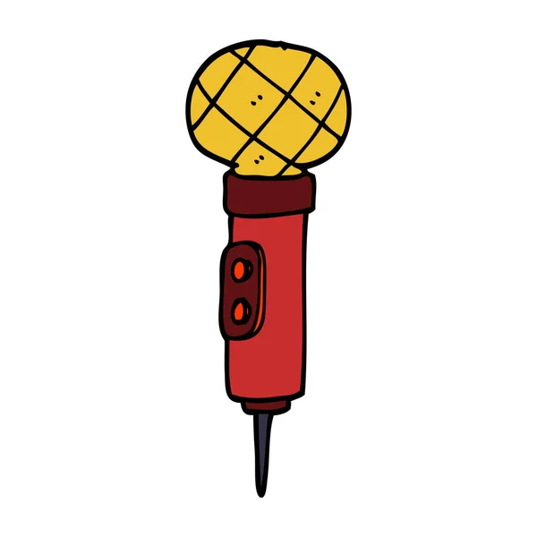Kreslený Doodle Zlatý Mikrofon — Stockový vektor