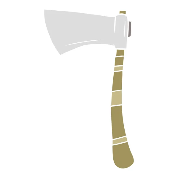 Flat Color Style Cartoon Viking Axe — Stock Vector