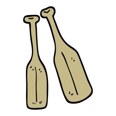 Kürekler çizilmiş doodle tarzı çizgi film çift el