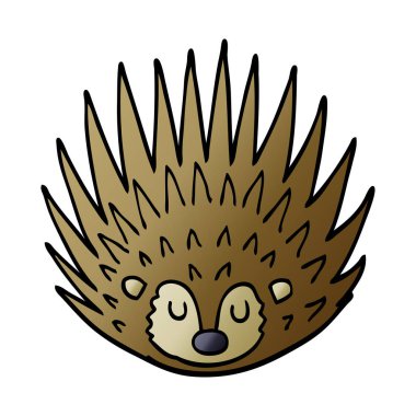 çizgi film doodle dikenli kirpi