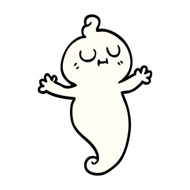 çizgi film doodle hayalet, vektör çizim