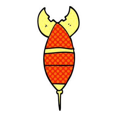 çizgi film doodle roket, vektör çizim