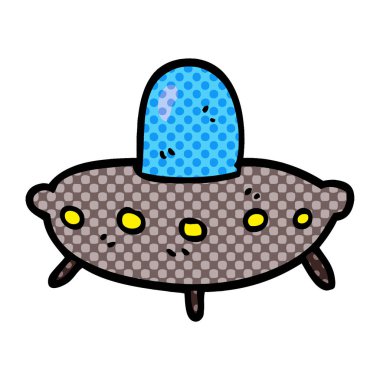 çizgi film doodle uzay gemisi