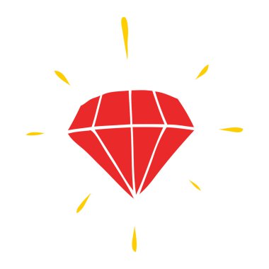 düz renk tarzı çizgi film dövme elmas