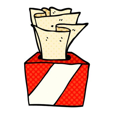 çizgi film doodle kutu mendil