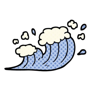 çizgi roman tarzı çizgi film dalga gürültüyle çarpmak