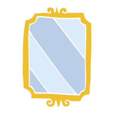 düz renk illüstrasyon karikatür ayna