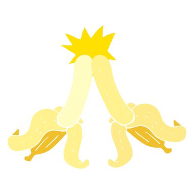 düz renk illüstrasyon utanç verici sihirli muz dokunma