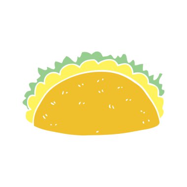 düz renk tarzı çizgi film taco