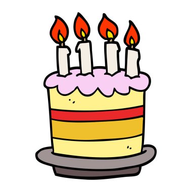 çizgi film doodle Doğum günü pastası