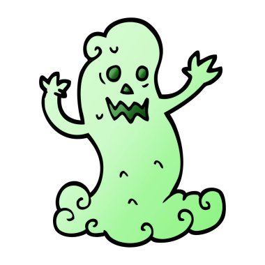 vektör degrade illüstrasyon karikatür ürkütücü hayalet