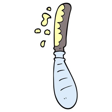 çizgi film doodle tereyağı bıçağı