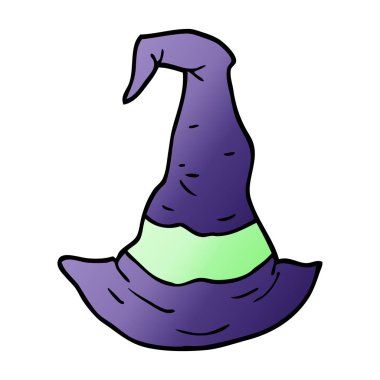 çizgi film doodle cadı şapka