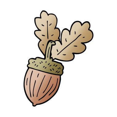 Beyaz arka plan, vektör, illüstrasyon izole karikatür doodle meşe palamudu düz simgesi