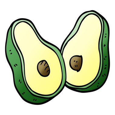 çizgi film doodle beyaz arka plan üzerinde izole avokado