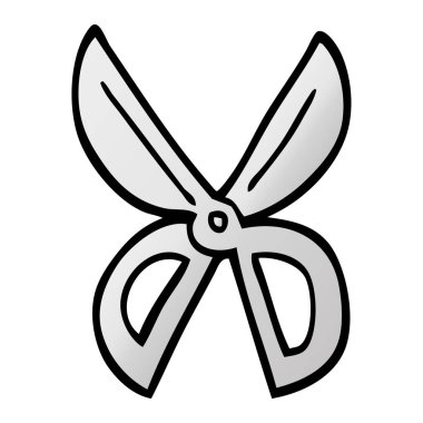 degrade illüstrasyon karikatür makas vektör