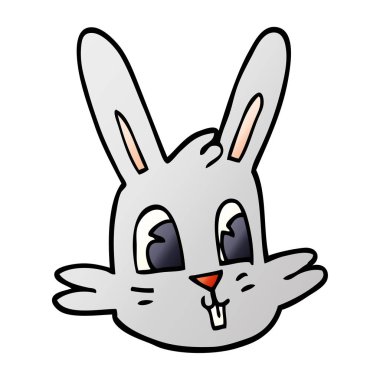 karikatür tavşan yüzü doodle