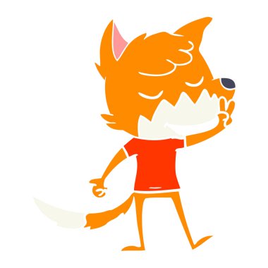 dost düz renk tarzı çizgi film fox