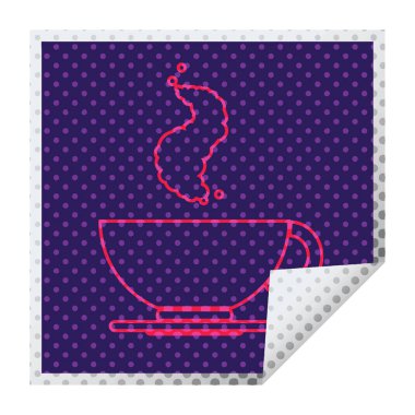 Etiket soyma kahve Meydanı fincan sıcak