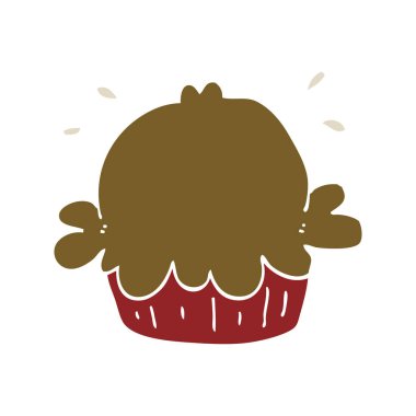 sevimli düz renk tarzı çizgi film pasta