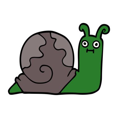 Beyaz arka plan, vektör, illüstrasyon izole karikatür doodle salyangoz düz simgesi