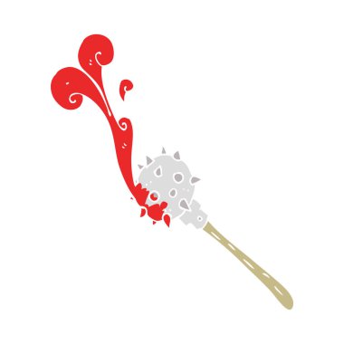 düz renk illüstrasyon kanlı Ortaçağ topuz