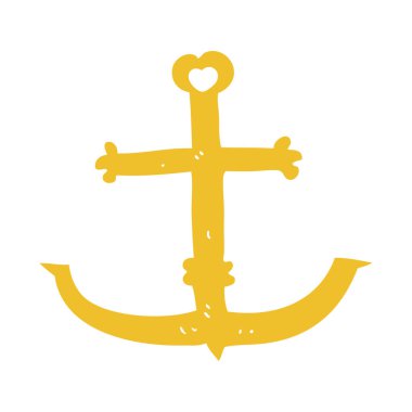 çapa düz renkli çizimi