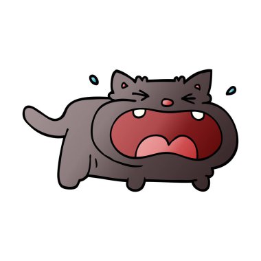 çizgi film doodle şişman kedi