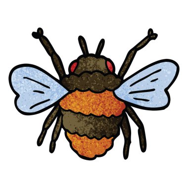 Beyaz arka plan, vektör, illüstrasyon izole karikatür doodle arı düz simgesi