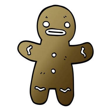 çizgi film doodle zencefilli kurabiye adam