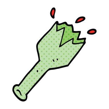 çizgi roman tarzı çizgi film parçalanmış cam şişe