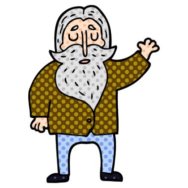 çizgi film doodle sakallı adam