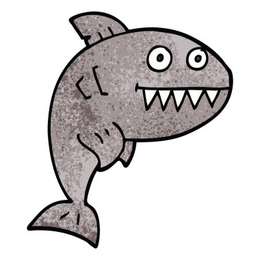 çizgi film doodle ölümcül köpekbalığı