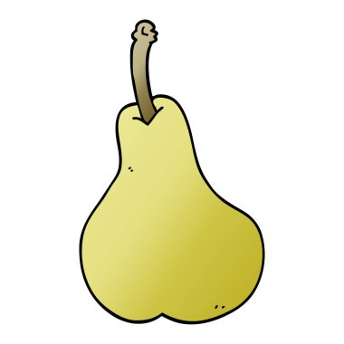 bir armut karikatür doodle