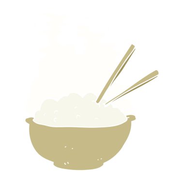 sıcak pirinç düz renkli çizimi