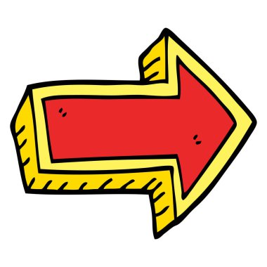 karikatür oku, vektör çizim doodle