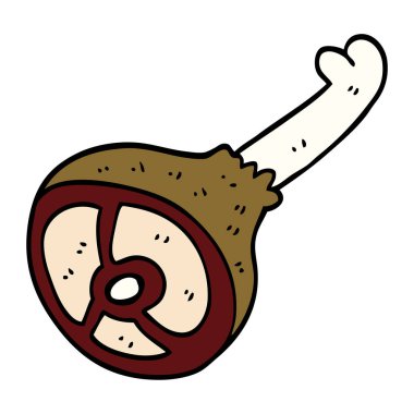 iyi pişmiş et karikatür doodle