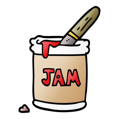 çizgi film doodle reçel kavanoz