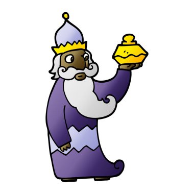 Üç Akil adam vektör degrade illüstrasyon karikatür biri