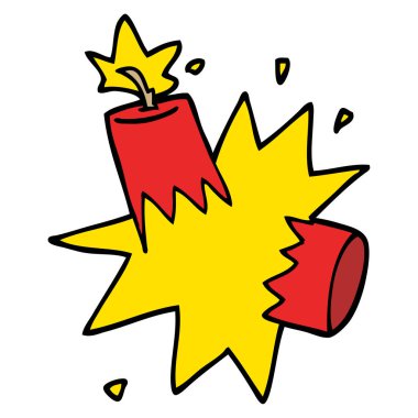 çizgi film doodle dinamit vektör çizim