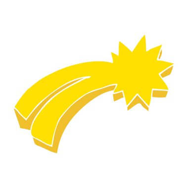 Kayan yıldız düz renkli çizimi