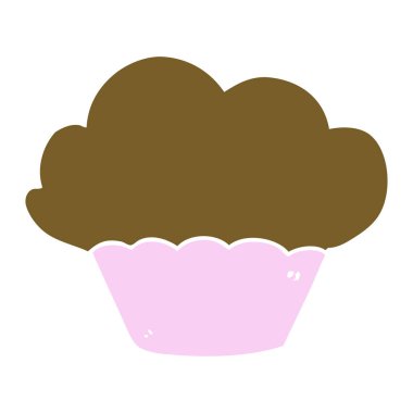çizgi film doodle cupcake beyaz