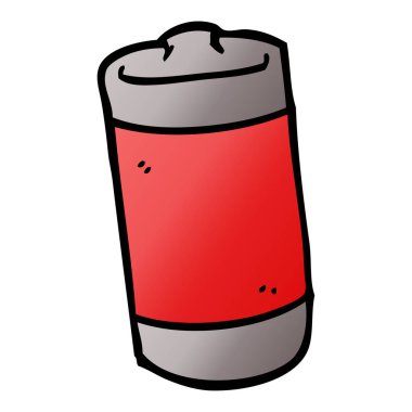 çizgi film doodle pil, vektör çizim 